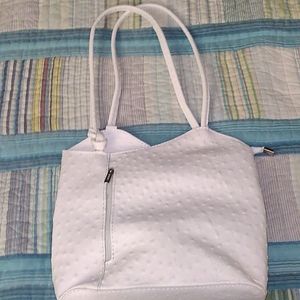 Borse in Pelle, White Italian Leather Bag